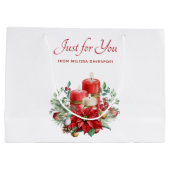  kaarsen en Poinsettia Boeket Kerstmis Groot Cadeauzakje (Achterkant)