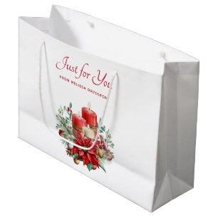  kaarsen en Poinsettia Boeket Kerstmis Groot Cadeauzakje