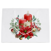 Kaarsen en Poinsettia Boeket Kerstmis Groot Cadeauzakje (Voorkant)