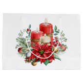 Kaarsen en Poinsettia Boeket Kerstmis Groot Cadeauzakje (Achterkant)