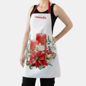 Kaarsen en Poinsettia Boeket Kerstmis Schort (Insitu)