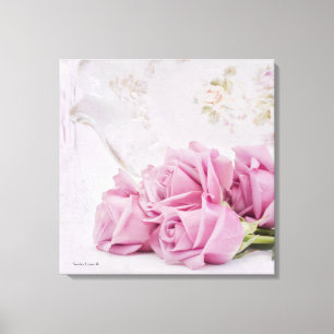 Kaarsen en Rozen Canvas Afdruk