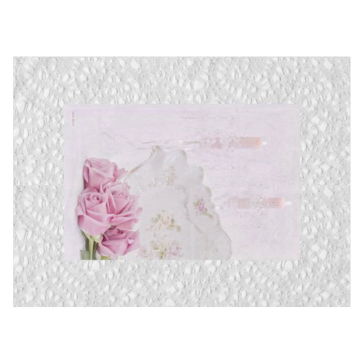 Kaarsen en Rozen Tafelkleed (Voorkant (Horizontaal))