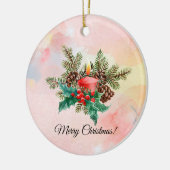 Kaarsen en waterverf-mazelen keramisch ornament (Links)