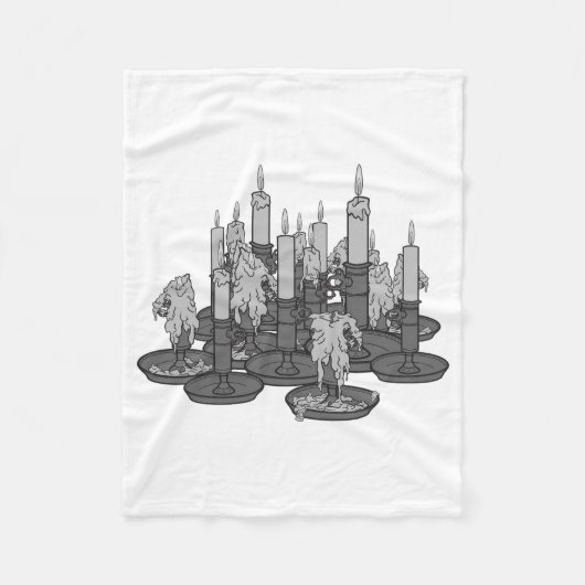 kaarsen fleece deken (Voorkant)