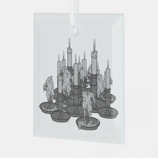 kaarsen glas ornament (Voorkant links)