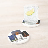 Kaarsen in de nacht zandsteen onderzetter (Zijkant)