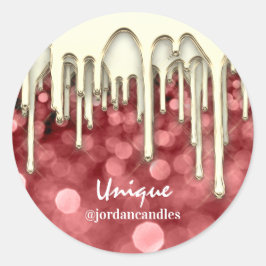 Kaarsen Kleine busBenaming Burgundy Gold Drives Ronde Sticker