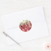 Kaarsen Kleine busBenaming Burgundy Gold Drives Ronde Sticker (Envelop)
