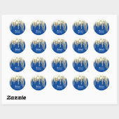Kaarsen Kleine busIness Naam Faux Gold Blue Ronde Sticker (Vel)