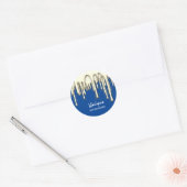 Kaarsen Kleine busIness Naam Faux Gold Blue Ronde Sticker (Envelop)
