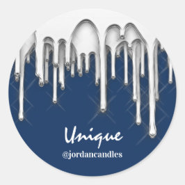 Kaarsen Kleine busIness Name Silver Grey Drivers Ronde Sticker