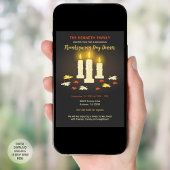 Kaarsen kleurrijke bladeren Thanksgiving Kaart