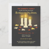 Kaarsen kleurrijke bladeren Thanksgiving Kaart (Voorkant)