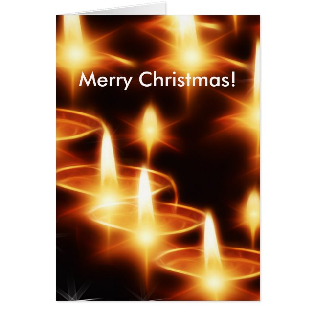 Kaarsen Lichten avond Donkere Nacht Vrolijk Kerstf (Voorkant)