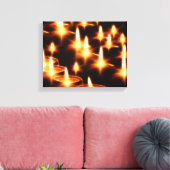 Kaarsen Lichten avond Donkere Nacht Vrolijk Kerstf Canvas Afdruk (Insitu (Woonkamer))
