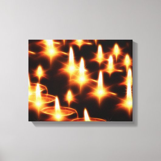 Kaarsen Lichten avond Donkere Nacht Vrolijk Kerstf Canvas Afdruk (Voorkant)