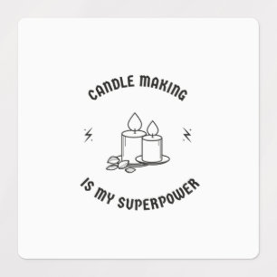 Kaarsen maken is mijn supermacht labels