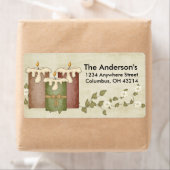 Kaarsen met Flower Vine :: Adresetiketten Etiket (Insitu)