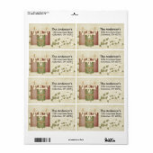 Kaarsen met Flower Vine :: Adresetiketten Etiket (Full Sheet)