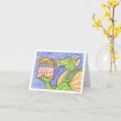 KAARSEN MET VURM SPUWENDE DRAAK VERJAARDAGSKAARSEN KAART (Gele Bloem)