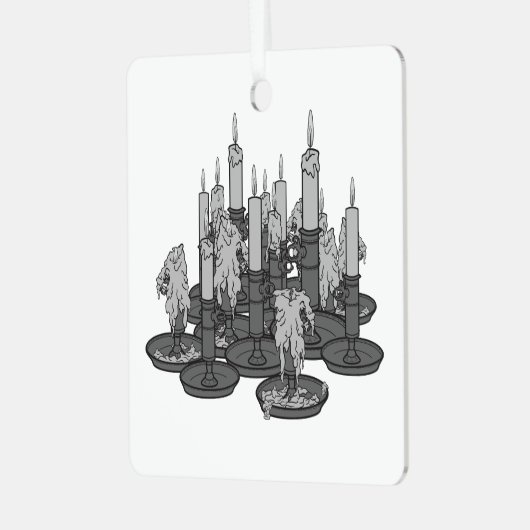 kaarsen metalen ornament (Voorkant links)