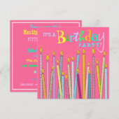 Kaarsen op de uitnodiging van de partij van de Het (Voorkant / Achterkant)