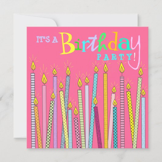 Kaarsen op de uitnodiging van de partij van de Het (Voorkant)