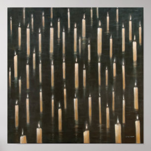 Kaarsen op het meer van Udaipur India 2012 Poster