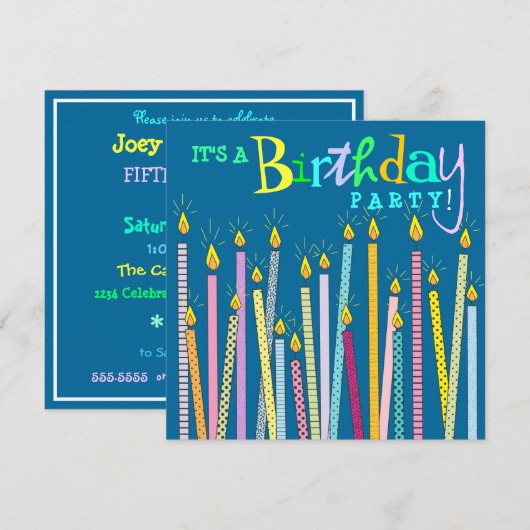 Kaarsen op uitnodiging van Blauwe Dag (Voorkant / Achterkant)