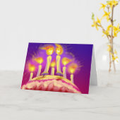 Kaarsen op zaterdag tellen kaart (Gele Bloem)