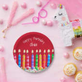 Kaarsen op zondag op rood met Bord op papier (Feest)