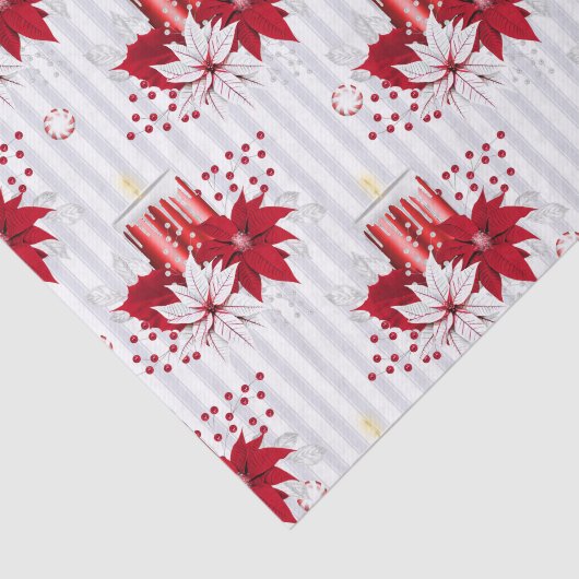 Kaarsen & Poinsettia Tissuepapier (Detail)