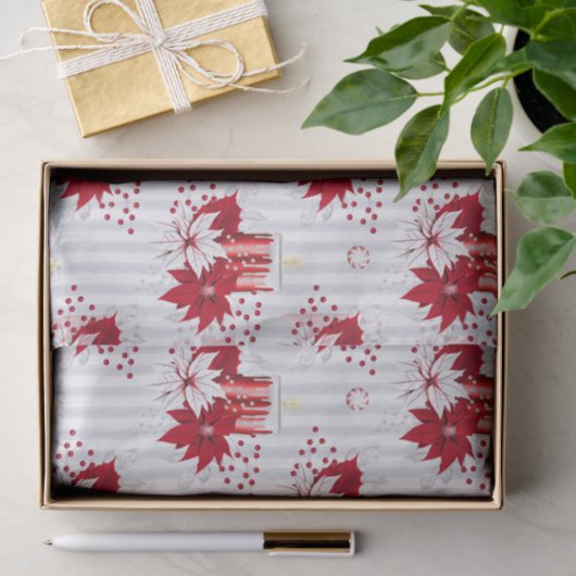 Kaarsen & Poinsettia Tissuepapier (Geschenk)