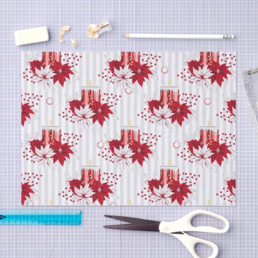 Kaarsen & Poinsettia Tissuepapier (Craft)