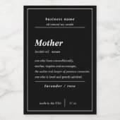 Kaarsen Product Moeder op maat Voedselcontainer Etiket (Enkel label)