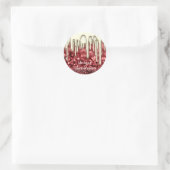 Kaarsen Small BusIness Name Burgundy Gold Drip Ronde Sticker (Tas)