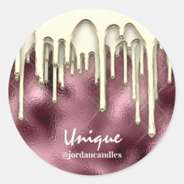 Kaarsen Small BusIness Name Gold Drivers Bourgogne Ronde Sticker