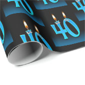 Kaarsen van de 40e verjaardag met Eyeballen Cadeaupapier (Rol Hoek)