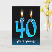Kaarsen van de 40e verjaardag met Eyeballen Kaart (Gele Bloem)
