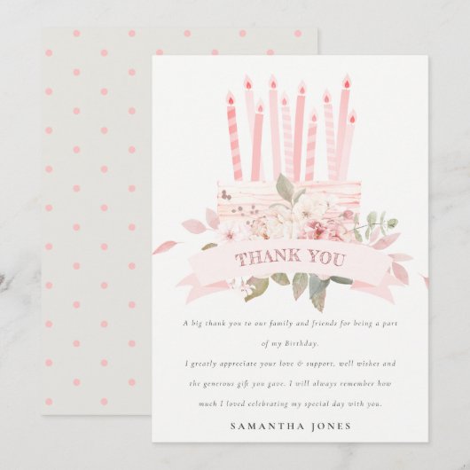 Kaarsen van de flesjes om de hele dag bedankkaart (Voorkant / Achterkant)