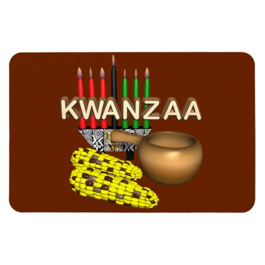 kaarsen van Kwanzaa - Magneet (Horizontaal)