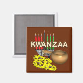 kaarsen van Kwanzaa - Magneet (Voorkant / Achterkant)