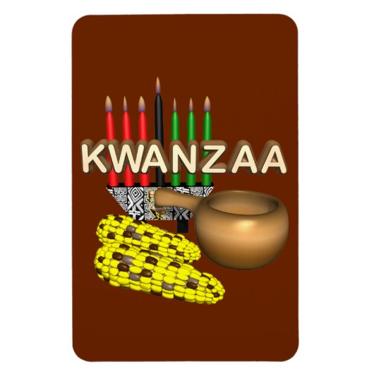 kaarsen van Kwanzaa - Magneet (Verticaal)
