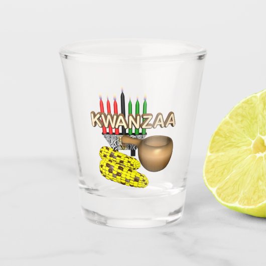 kaarsen van Kwanzaa- Shot Glas (Voorkant)