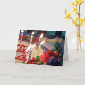 Kaarsen Verjaardag Kaart (Gele Bloem)