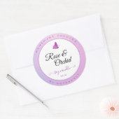 Kaarsen Verpakking Roze Ombre Glitter Vlinder Ronde Sticker (Envelop)