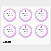 Kaarsen Verpakking Roze Ombre Glitter Vlinder Ronde Sticker (Vel)