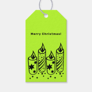 Kaarsen voor kleine bedrijven, prettig kerstfeest cadeaulabel