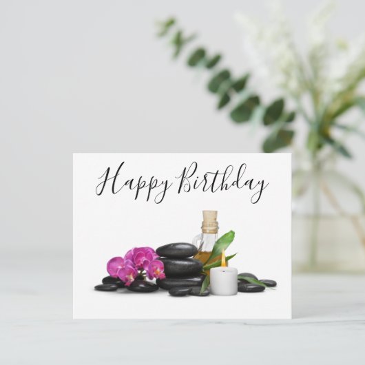 Kaarsen voor warme steen, orchidee ventilator uit  briefkaart (Staand voorkant)